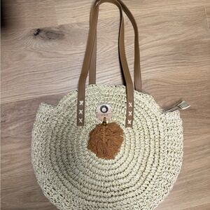 Melia Straw shoulder handbag